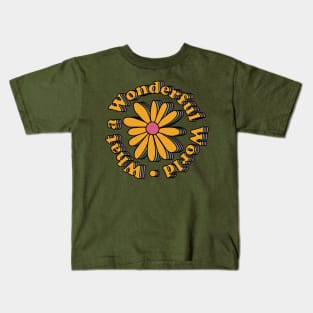 Retro What a Wonderful World Flower Kids T-Shirt